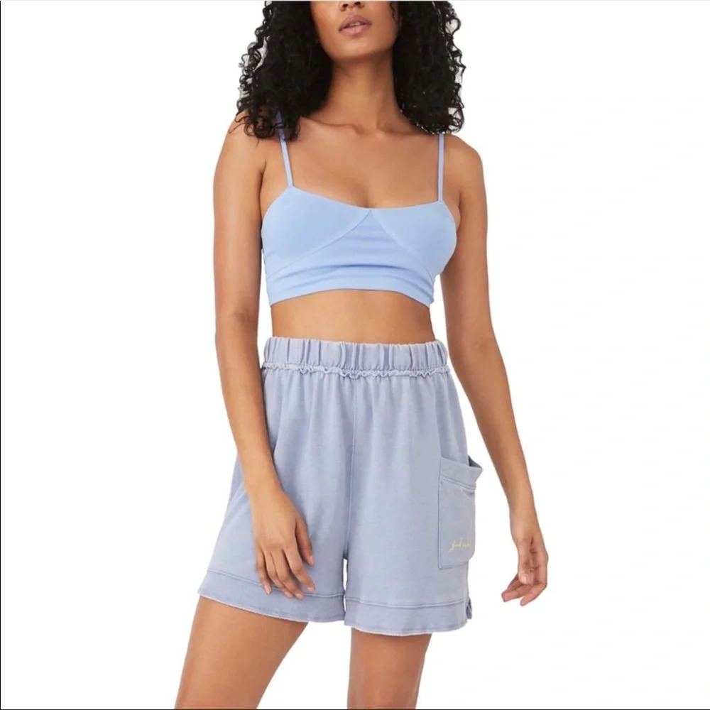 Free People Cozy Girl Shorts- Sea Foam